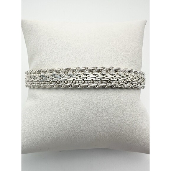 SU Italy 9mm Sterling Silver Chain Bracelet 7.5” Bv58